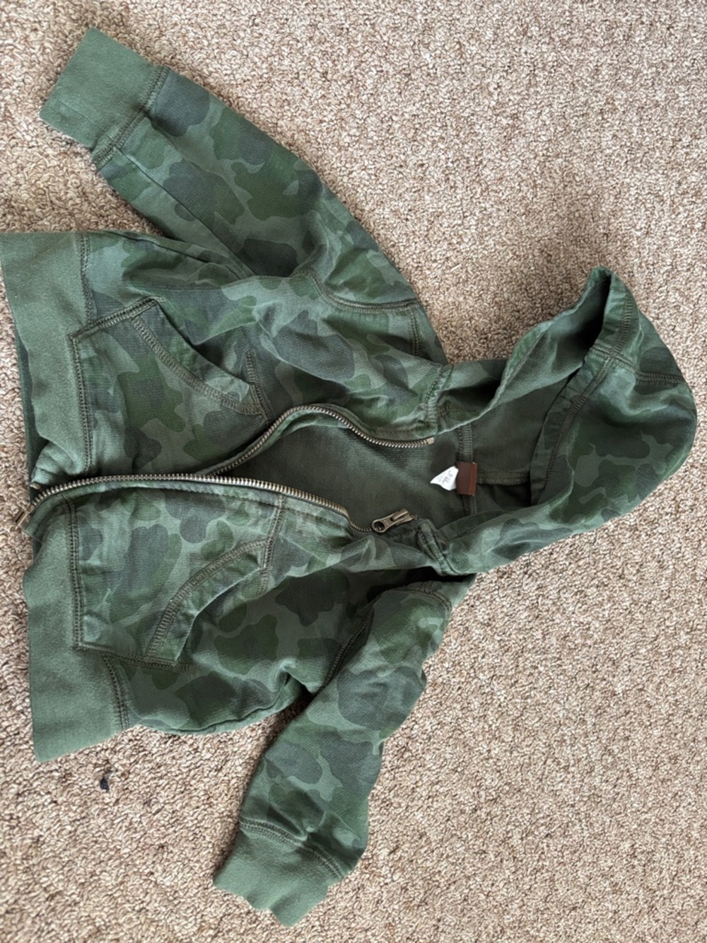 Kids' Green Camo Hooded Jacket